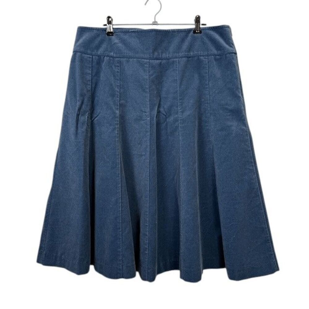 Boden Velvet A-Line Skirt Flattering Seams Blue 16L